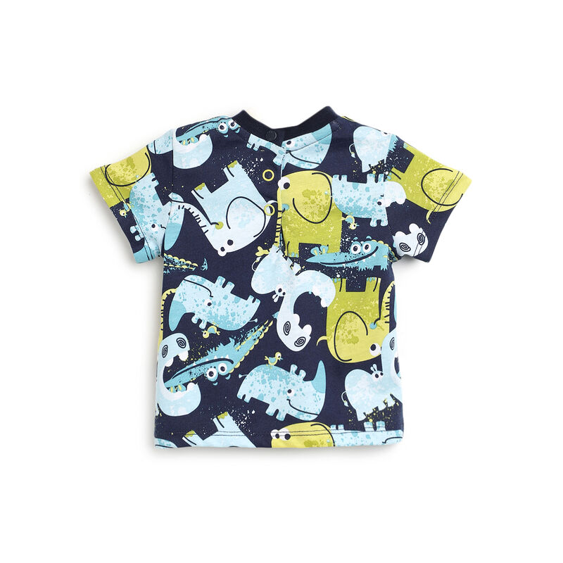 Boys Blue Printed Short Sleeve T-Shirt image number 1